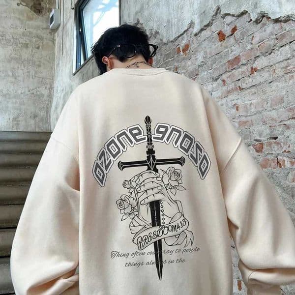 Mens Graphic Printed Hoodie Hip Hop Strtwear Oversized Baggy Hooded Sweatshirt Male Top W260402