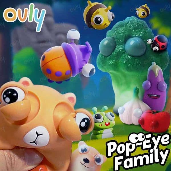 Novelty Stress Relief Toys with Pop Out Eyes Vegetables Kneading Slow Rebound Silicone Toys Autism ADHD Kawai Cute Squeeze Toys H260403