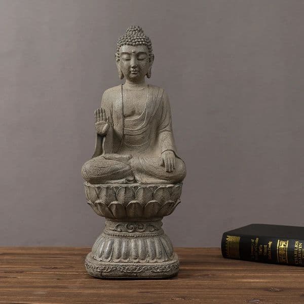 RAKKS Chinese Zen Buddha Statue Decoration Home Living Room Porch Tea Southeast Asian Decorative Resin Crafts 260403