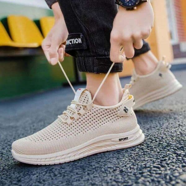 Lace-up Mesh Casual Lightweight Comfortable Walking Sneakers Men's Shoes Zapatillas Hombre 26W0403