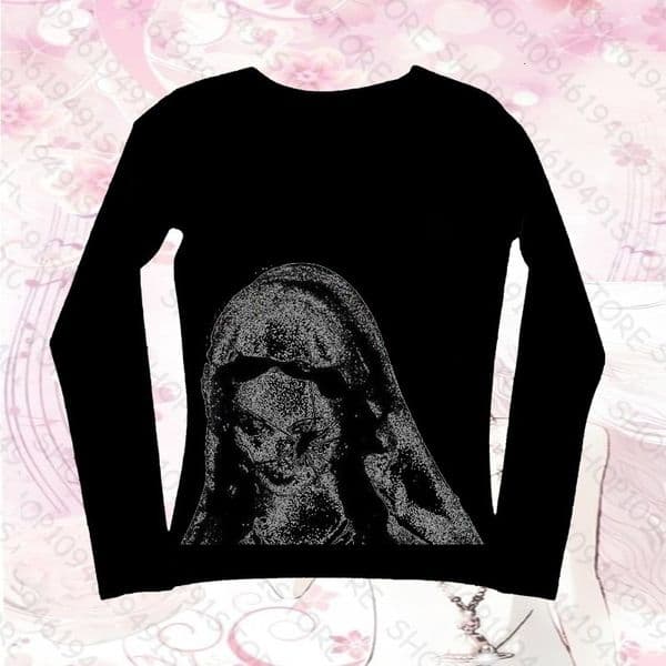 Print Long Sleeve Tank Top T Shirt Y2K Casual Animal Women Cute Punk Crop Top Harajuku Fashion Vest Tee 90s Street Outfits 260327