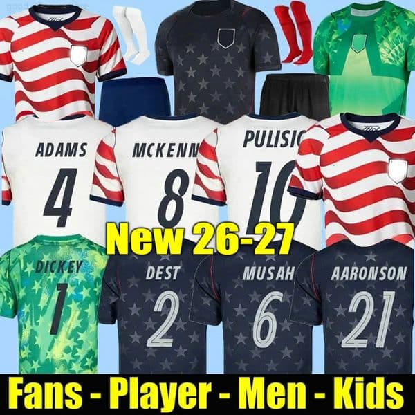 USA Pulisic Soccer Jersey /25/26 - Mens Womens u0026 Kids US National Team Football Shirt