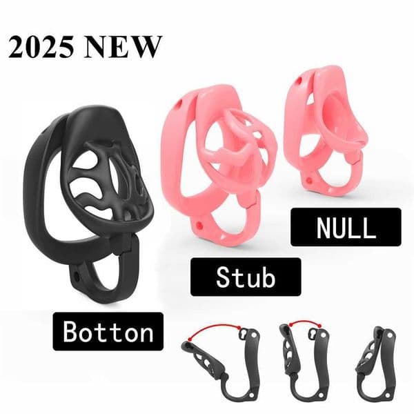 New Curved Hook and Loop Ring Chastity Cage Small ABS Devices with 4 Size Cock Rings Sissy SM Lock Sex Toys for Man Gay