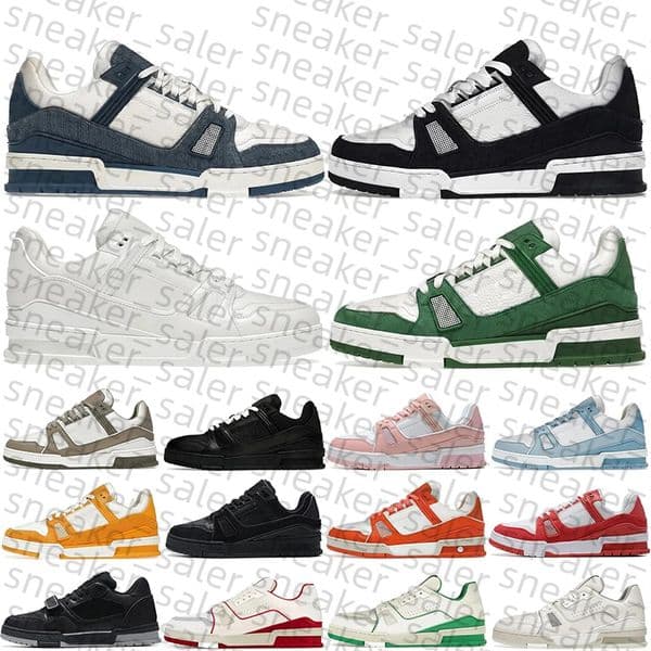 2026 Designer Sneaker Skate Trainer Men Women Casual Shoes Leather White Green Letter Overlays Lovers Platform Sneakers Luxury Mens Trainers