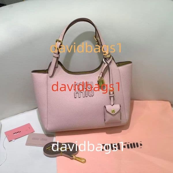 Brand designer bag Luxury Quilted Women's Embossed Logo Tote Bag Genuine Leather Top-handle Crossbody Shoulder Bag with Mini Pouch Pink