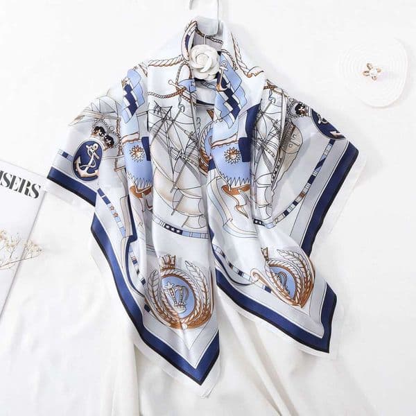 90% Collection for Women, 100% Mulberry Printed Square Scarf, Fashionable, Simple, Vintage, Versatile Silk Scarf Wholesale