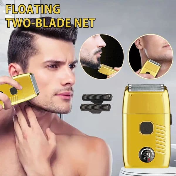 Electric shaver with Double Foil and digital display Handheld Razor for Travel Portable Cordless Close Face Shaver 260317