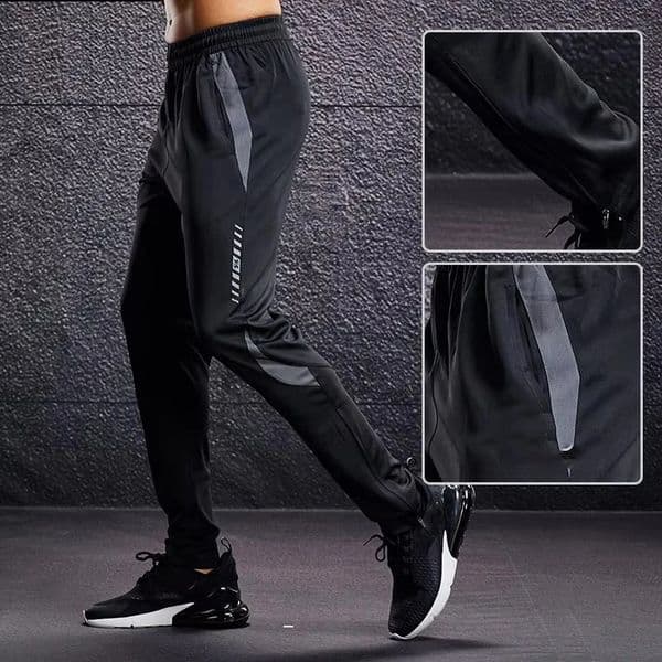 Men Sport Pants Running Pants With Zipper Pockets Soccer Training Jogging Sports Trousers Fitness Leggings Sweatpants 260403