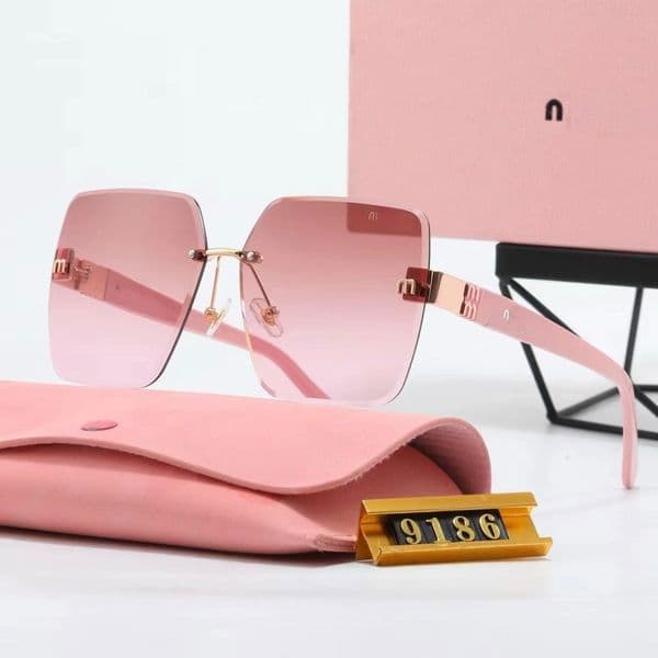 Elegant Luxury Rimless Square Sunglasses for Ladies, Premium Metal Frame Gradient Lens UV400, Stylish Sunglasses for Daily & Travel