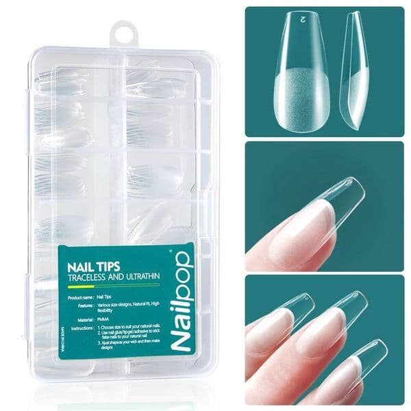 Press Ons Nail Nailpop 120Pcs/Box X nail salon Medium Short Shape Almond/Square/Soft Gel nail tech Tips False Nails Soak Off Easy Nail Extensions Fake