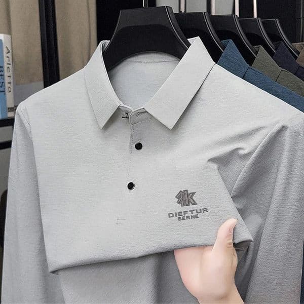 2025 Mens Long Sleeved Tshirt Spring and Autumn Lapel Polo Shirt Small Tree Casual Leading Top 260403