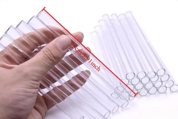 Thick heady 15cm Smoking oil burner Pipe Clear Straight Glass Tube Reusable Straws 12mm OD Glass Blowing Tubes For Art DIY Accessories