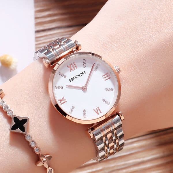 Women's Watch, Light Luxury, Niche, Elegant, Fashionable, 7Trendy, Water-Resistant, Steel Band, Quartz Watch, Refined