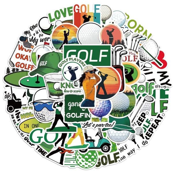 Cross-border 50 golf stickers ball sports graffiti computer luggage scooter waterproof GOLF sticker wholesale