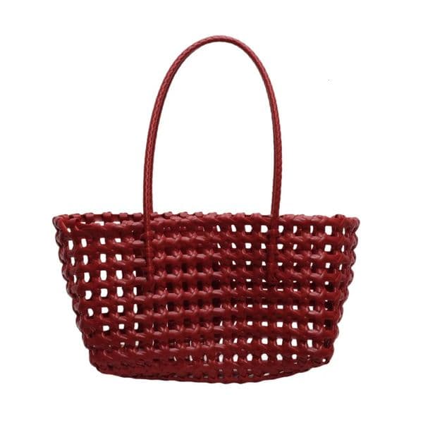 Plastic Hollow Weave Bag Countryside Style Large Capacity Beach Tote Bohemian Bucket Woman PVC Handbag Girls 260325BANJIA
