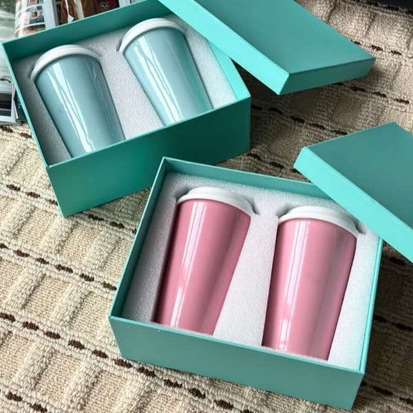 European Water Couple Coffee Ceramic Mug Mouthwash Cup Box Wedding Gift Household