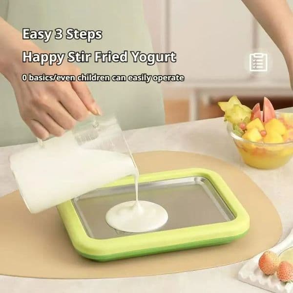 Ice Cream Maker Pan with 2 Scrapers Ice Cream Maker Plate Multifunctional Cold Sweet Fried Food Plate Rolled Ice Cream Maker 260403