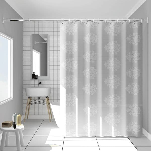 Shower Curtain White Floral Waterproof Bathroom Curtains for Toilet Retro Postal Style 200cm Farmhouse with Hooks Home Decor