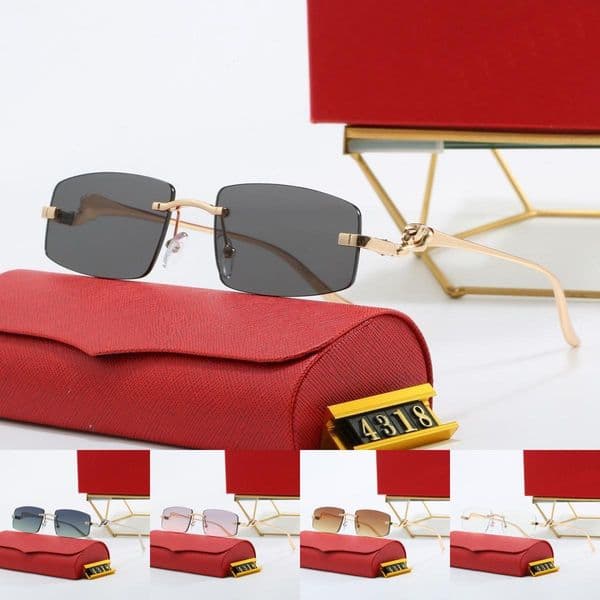 Luxury Designer Brand Sunglasses for Men and Women Leopard Head Sliver Frames Ultra-light Frameless Business Casual UV Protection Frame Shades lunettes luxe femme