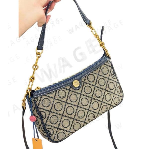 2026 New Designer Bag, Light Luxury Niche Design, Sheet Music Bag, Fashionable Women's Canvas Classic Luxury Underarm Handbag, Vertical Retro Crossbody Tote Bag 10A