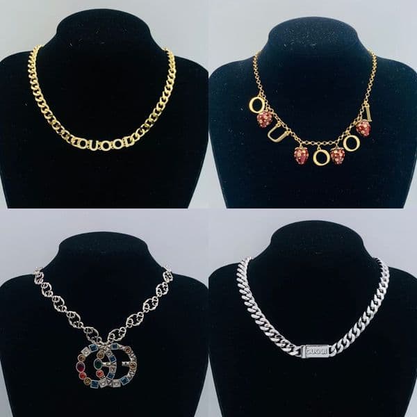 Letter Pendant Necklaces Choker Chain Diamond Crystal Pearl Copper Retro Style Necklace Sweater Chains Designer for Women Lady Wedding Party Jewelry
