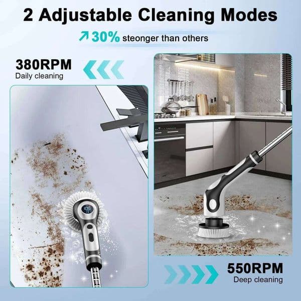 HOMEFISH Multifunctional Electric Voice Rechargeable Smart Rotary Kitchen Cleaning Brush