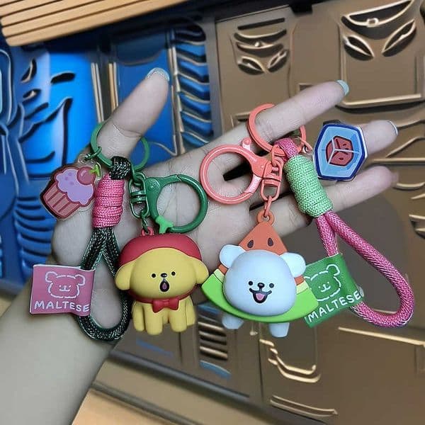 Genuine Line Art Puppy Fun Fruit Headband Series Keychain Watermelon Yellow Flower Golden Retriever Backpack Pendant S260403XH1M