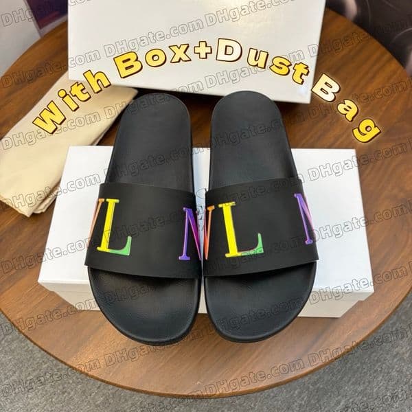 2026 Designer Mens Slides Slippers sandals Womens Mule Slippers beach shoe rubber sandales flat shoes house Sliders Summer Outdoor Slide Black loafer Size 38-46