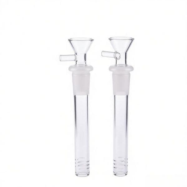 Wholesale Portable 4inch Glass Downstem Diffuser Down Stem with 14mm male Smoking tobacco bowl for Glass Water Pipes hookah