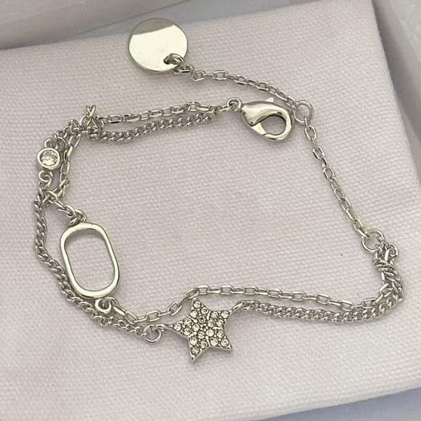 Women Bracelets Necklace Rings Earstuds Silver Gold 2 Colors With Box