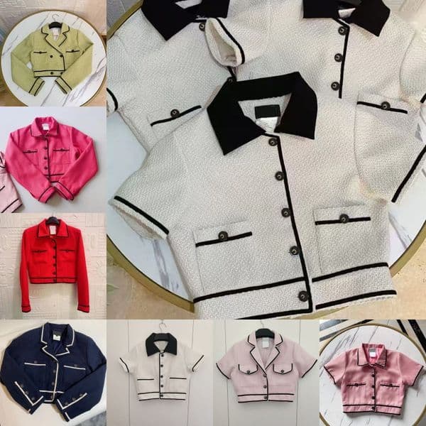 Vintage Pink Women Crop Jacket Designer Letter Buttons Coat Spring Summer Elegant OL Top