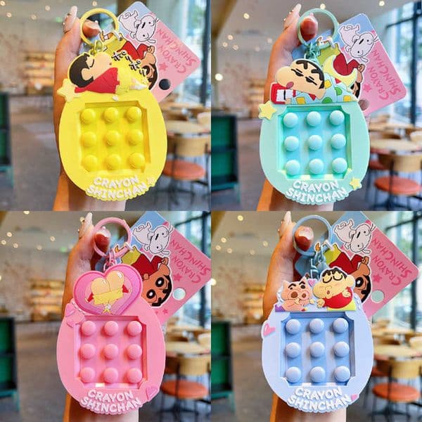 Nohara Shinnosuke Cute Stress Relief Squeeze Toy Keychain Unisex Backpack Pendant Small Accessories Chain S260403M847