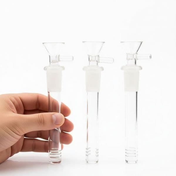 Wholesale 10cm Glass Downstem Diffuser Down Stem with 14mm male Smoking tobacco bowl for Glass Water Pipes hookah