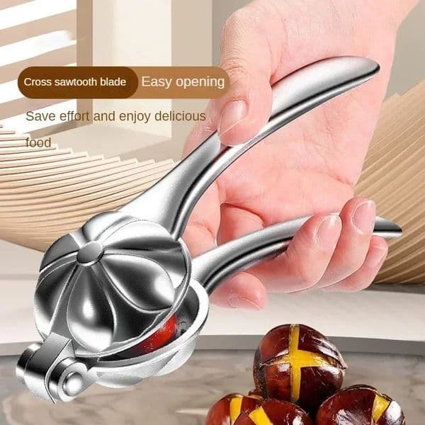 Chestnut Opener Machine Stainless Steel Quick Clip Walnut Pliers Sheath Cutter Nut Cracker Sheller Kitchen Tool 260403