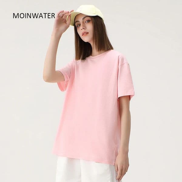 WAVLATII Women Solid Cotton T shirts Female Dark Green Oversized Casual Soft Tees Unisex Short Sleeve Summer Tops 260330