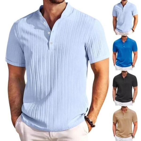 Hawaiian Mens Retro Cotton And Linen Henry Shirt Casual Loose With Sporty Stand-up Collar Buttons 2025 Mens Casual Shirt 260323