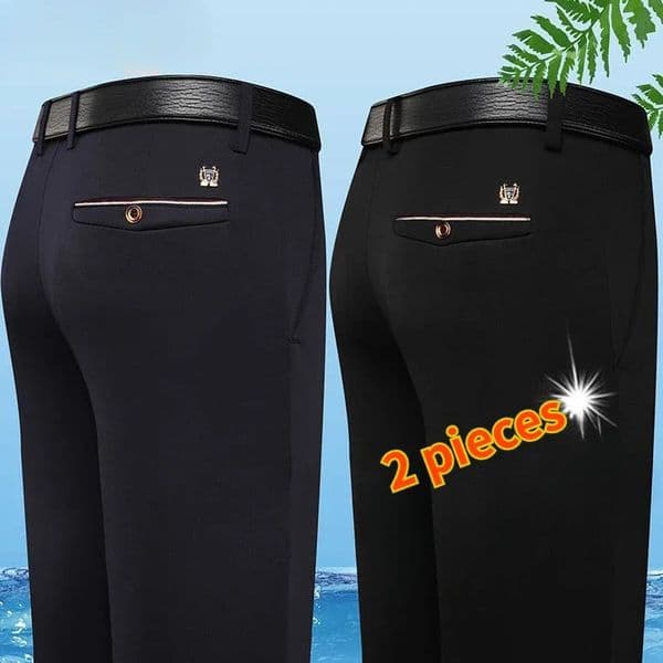 Stylish Black Dress Pants for Men Comfortable Casual Trousers Four-Season Korean Business Suit Pants Male Stretch Slim-Fit Pants 260325