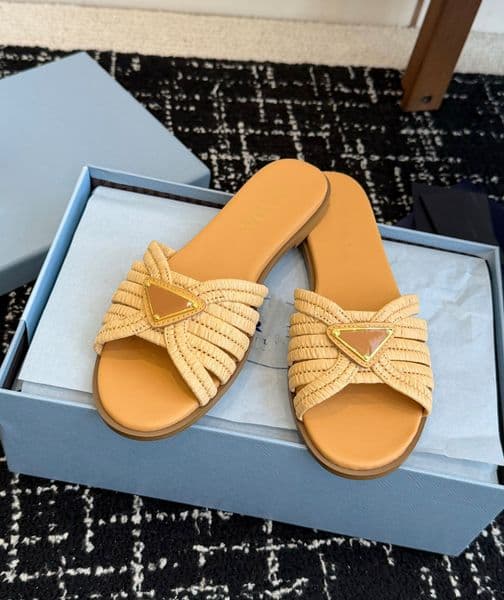 Daily Wear Women Crochet Mule Flats Interwoven Leather Slides Slip On Sandals Shoes Black Brown Beige Flip Flop Beach Slippers Lady Walking EU35-42