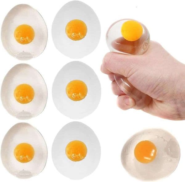 The Dreidel Company Sticky Egg Splat Clear & White Variety, 6-Pack d3a