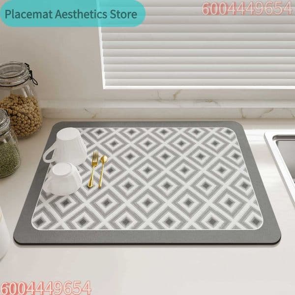Diatomite Dish Drying Mats Kitchen Table Placemat Quick Dry Drain Pad Coffee Mat Non-slip Tableware Dinnerware WashableT260403