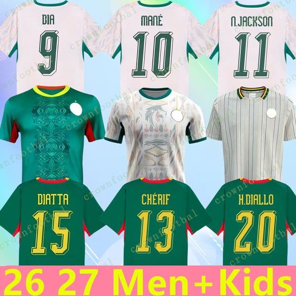 Senegal soccer jerseys 2026 2027 MANE N.JACKSON KOULIBALY SARR NDIAYE NIAKHATE B.DIA GUEYE football shirts kids kit world cup 2026 Africa Cup national team fans Player