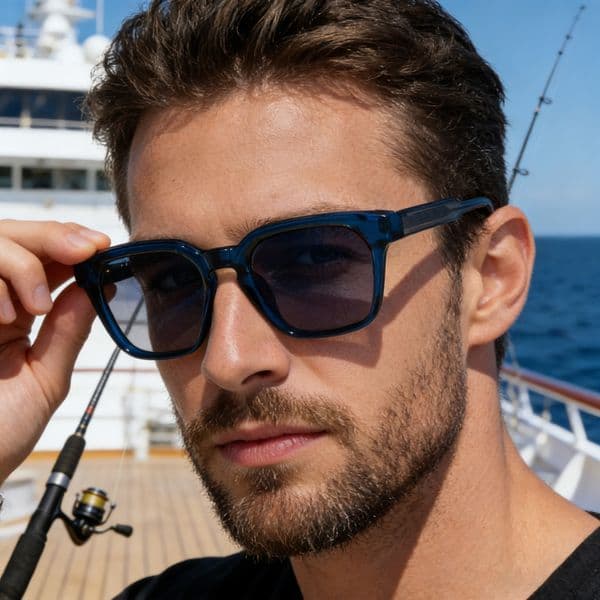 2026 New Fashion Square Frame Photochromic Men, Acetate Frame, Trendy Men's Sunglasses for Sales