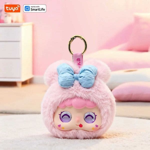 Rabbit AI Plush Robot w/LED EyesVoice ControlInteractive Smart Toy USB Rechargeable Companion for Kids Gifts/Smart Home-Pink Z260406-1