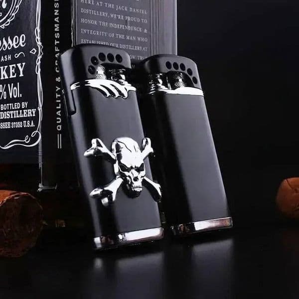 Creative Metal Windproof Belt Red Light Straight Through Lighter With Ghost Sound Effect Parody Smoking Accessories 2026