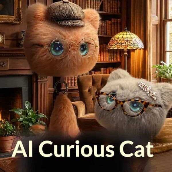 AI Plush Cat Keychain Curious Cat Qwen AI Voice Recognition 66 Languages Emotion Recognition WiFi Toy For Kids Adults Z260406