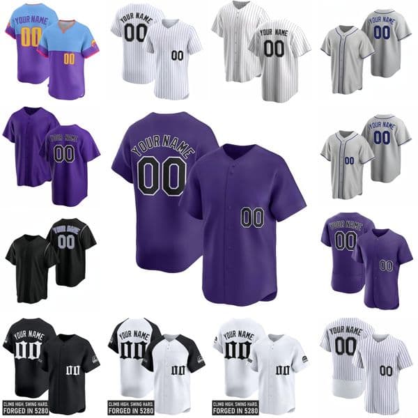 Custom Baseball Jerseys Featuring Players' Numbers & Nicknames 23 Kris Bryant 11 Tomoyuki Sugano 21 Kyle Freeland 14 Ezequiel Tovar Castro Hunter Goodman -Size S-6XL