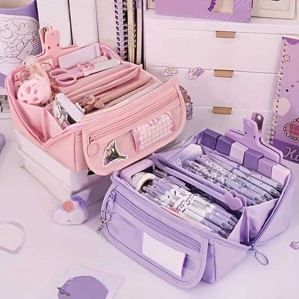 Pencil Case Large Capacity Student Stationery Case Pencil Bag Stationery Bag Multi-function Tabletop Storage Box for Boys Girls H260406