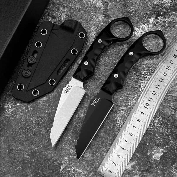 T.Kell Longkui Tail Ring High-Quality Tactical Straight Portable Survival Knife High Hardness Multifunctional Outdoor Tool