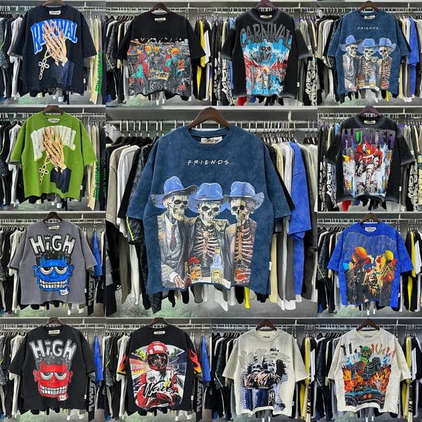 Men's T Shirts BKYS T-Shirt Graffitiwith Speckle Detail Men Women Streetwear Cotton Casual BKYS No Gut No Glory F-Terry Cropped T-shirt 445a