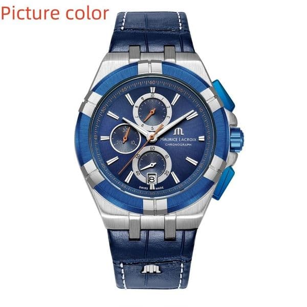 Lacroix Wrist Watches for 2025 Mens Watches Six needles All dials work Quartz Wastch Top Luxury Brand Chronograph Clock Rubber Belt Fashion Holiday gift Choice AL69